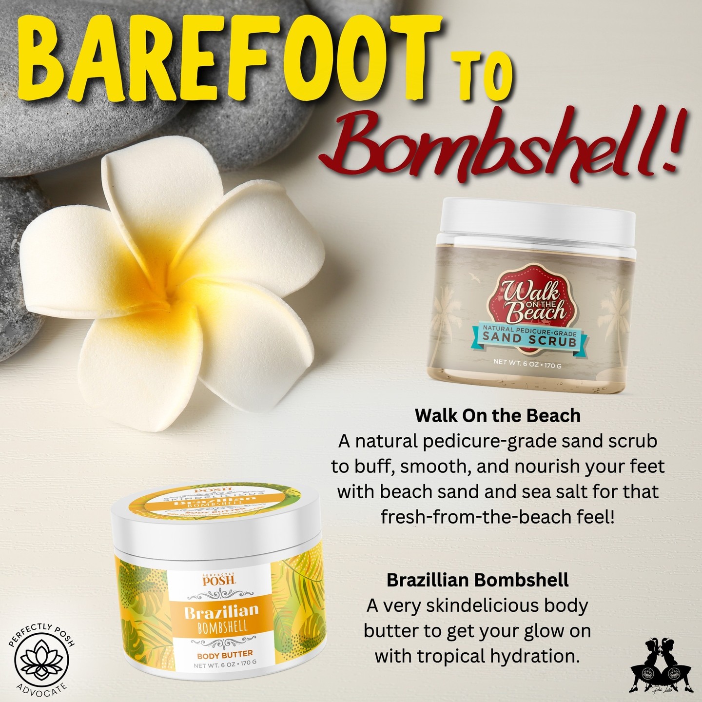 Overnight Soft Feet Hack with Brazilian Bombshell Body Butter
Socks with a secret!

1.  Soak and scrub your feet with Walk on the Beach sand scrub
 
2.  Slather Brazilian Bombshell Body Butter on your feet

3.  Pull on clean cotton socks

4.  Sleep like a pampered queen 👑

5.  Wake up with baby-soft soles

✨ Why it works: Rich body butter sinks in while you snooze = maximum moisture with zero effort

#SoftFeet #BrazilianBombshellBodyButter #WakeUpGlowing
